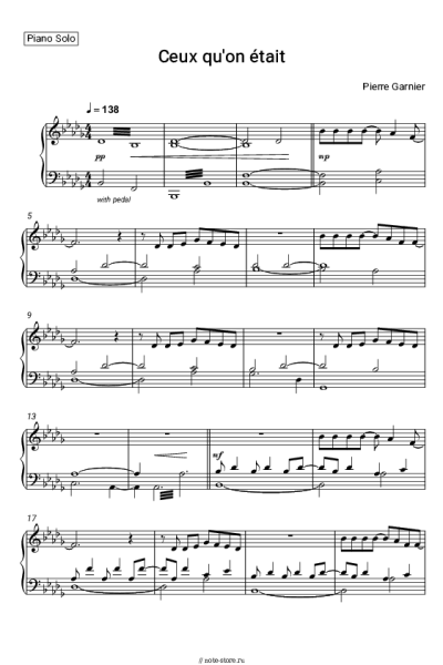 Ноты, аккорды Pierre Garnier - Ceux qu'on était