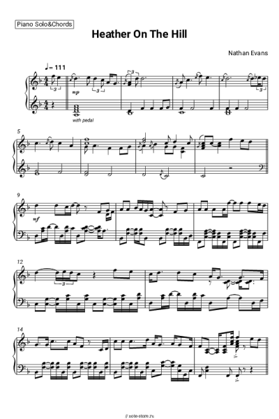 Ноты, аккорды Nathan Evans - Heather On The Hill