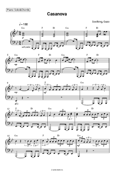 Ноты, аккорды Soolking, Gazo - Casanova