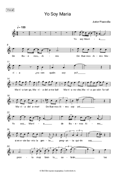 Ноты, аккорды Астор Пьяццолла - Yo soy Maria