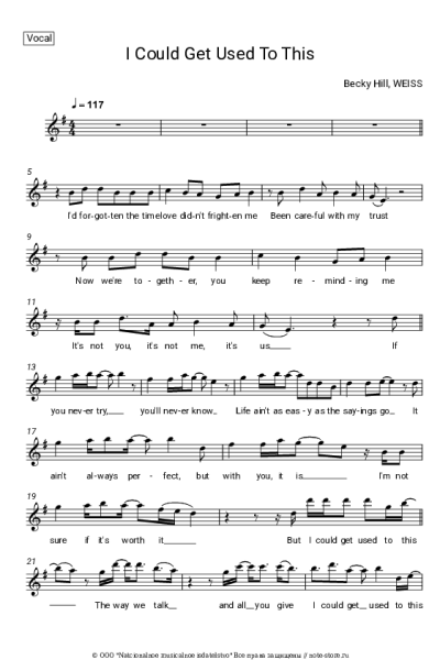 Ноты, аккорды Becky Hill, Weiss - I Could Get Used To This