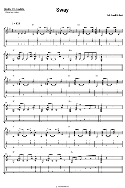 Ноты, аккорды Michael Buble - Sway