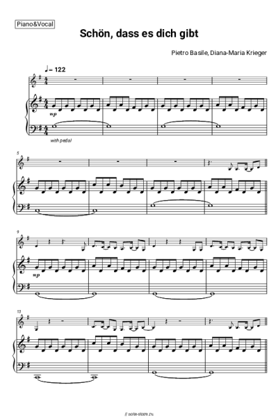 Ноты, аккорды Pietro Basile, Diana-Maria Krieger - Schön, dass es dich gibt