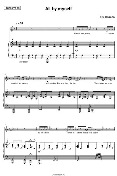 Ноты, аккорды Eric Carmen - All by Myself