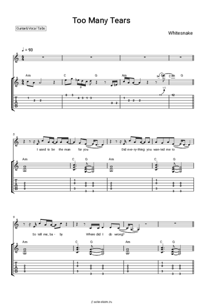 undefined Whitesnake - Too Many Tears