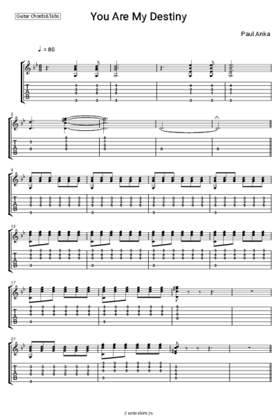 Ноты, аккорды Paul Anka - You Are My Destiny