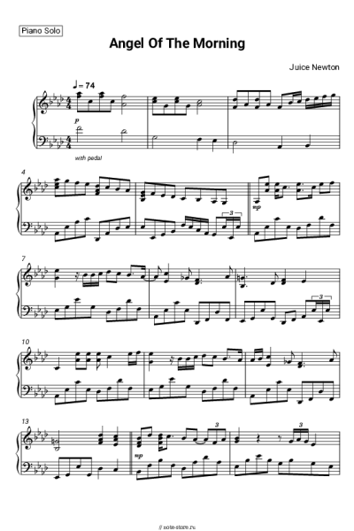 Ноты, аккорды Juice Newton - Angel Of The Morning