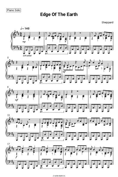 Ноты, аккорды Sheppard - Edge Of The Earth