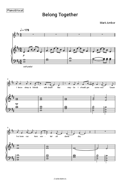 Ноты, аккорды Mark Ambor - Belong Together