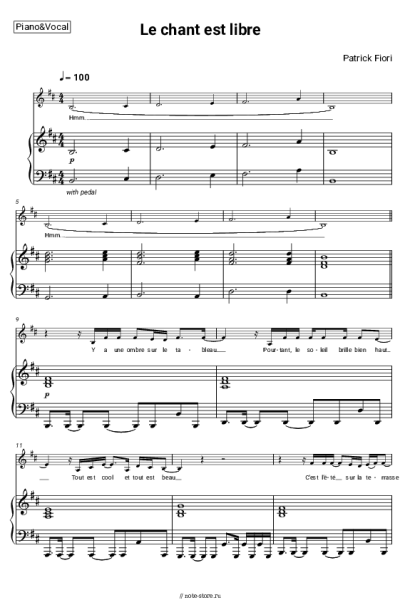 Ноты, аккорды Patrick Fiori - Le chant est libre