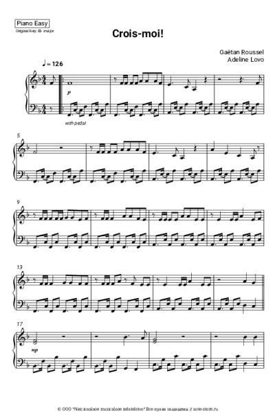 Ноты, аккорды Gaetan Roussel, Adeline Lovo - Crois-moi