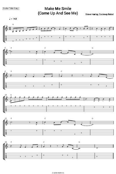 Ноты, аккорды Steve Harley, Cockney Rebel - Make Me Smile (Come Up And See Me)