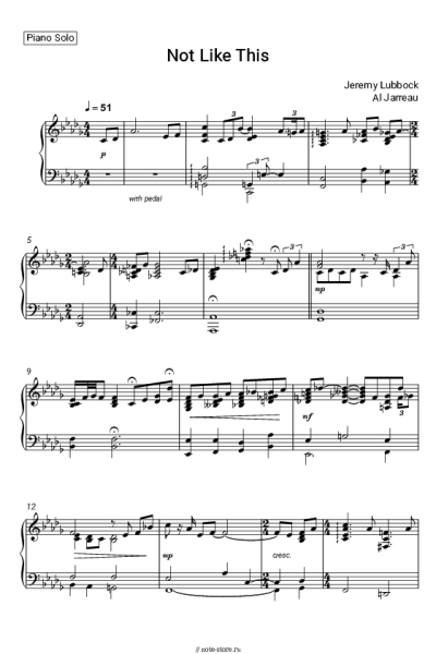 Ноты, аккорды Jeremy Lubbock, Al Jarreau - Not Like This