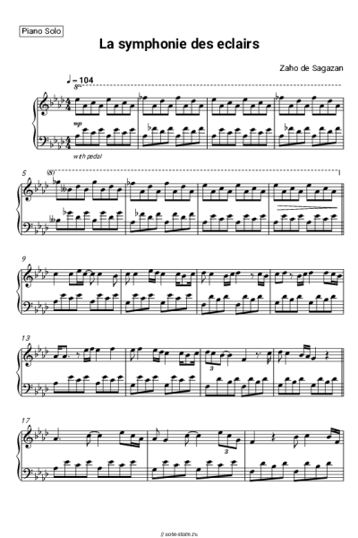 Ноты, аккорды Zaho de Sagazan - La symphonie des éclairs