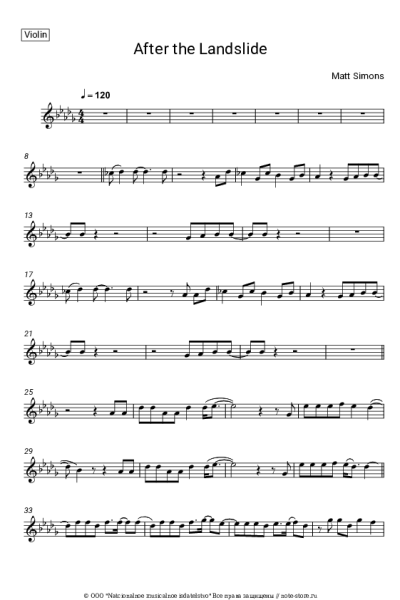 Ноты, аккорды Matt Simons - After the Landslide