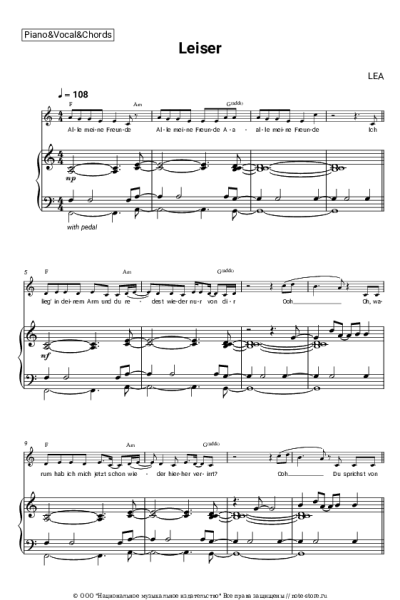 Ноты, аккорды LEA - Leiser
