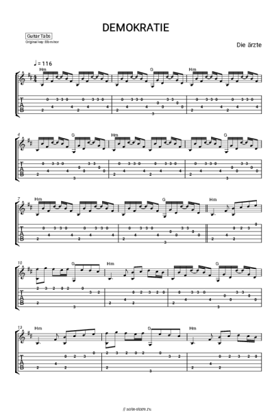 Ноты, аккорды Die Arzte - DEMOKRATIE (OUR BASS PLAYER HATES THIS SONG)