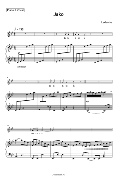 Ноты, аккорды LADANIVA - Jako