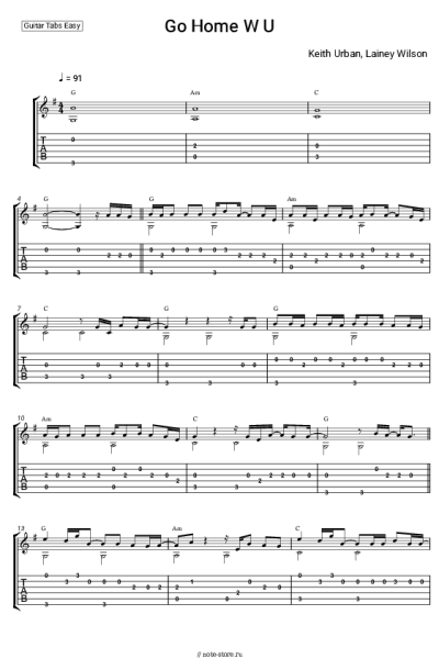 Ноты, аккорды Keith Urban, Lainey Wilson - Go Home W U