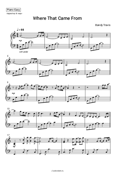 Ноты, аккорды Randy Travis - Where That Came From