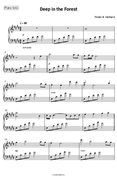 Ноты, аккорды Peder B. Helland - Deep in the Forest