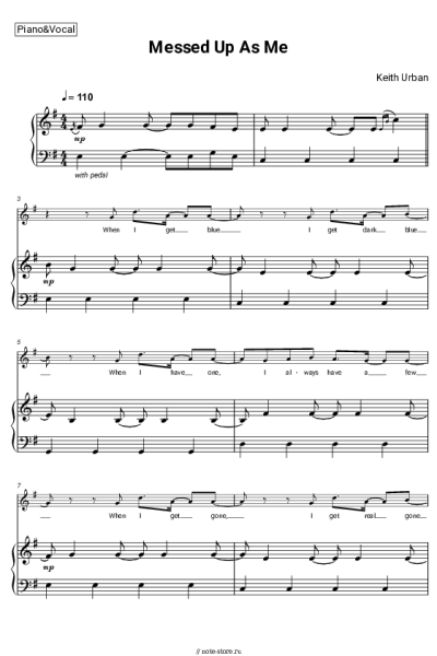 Ноты, аккорды Keith Urban - Messed Up As Me