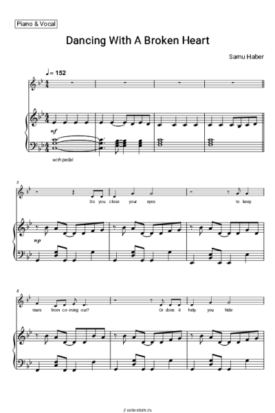 Ноты, аккорды Samu Haber - Dancing With A Broken Heart