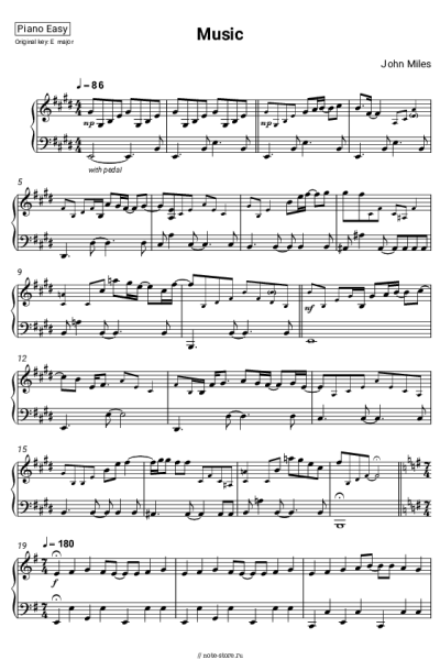 Ноты, аккорды John Miles - Music