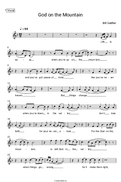 Ноты, аккорды Bill Gaither - God on the Mountain