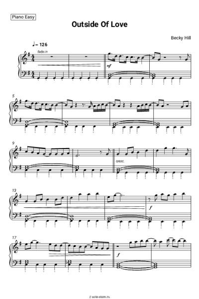 Ноты, аккорды Becky Hill - Outside Of Love