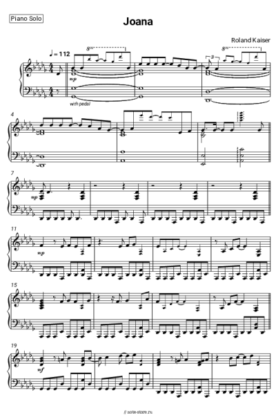 Ноты, аккорды Roland Kaiser - Joana