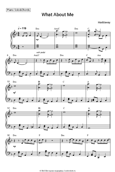 Ноты, аккорды Haddaway - What About Me