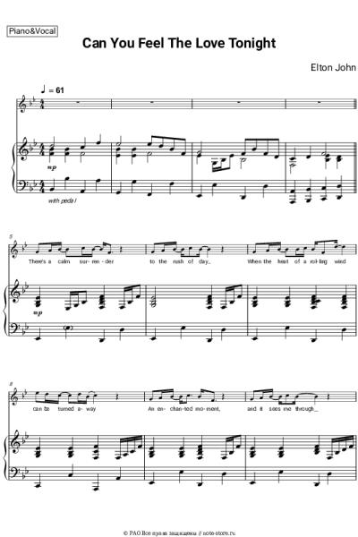 undefined Elton John - Can you feel the love tonight