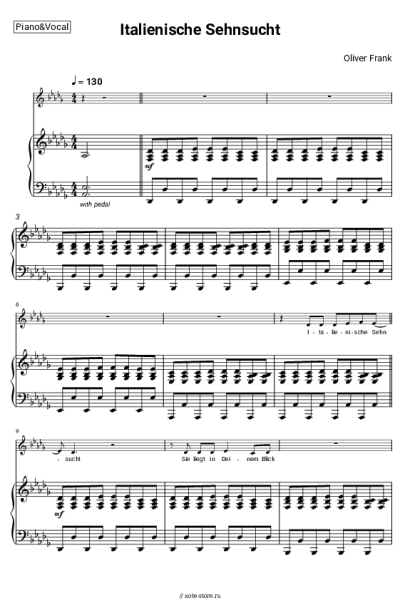 Ноты, аккорды Oliver Frank - Italienische Sehnsucht