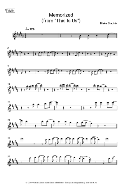 Ноты, аккорды Blake Stadnik - Memorized (From This Is Us)
