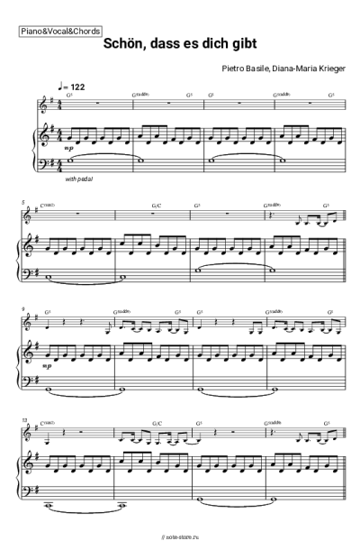 Ноты, аккорды Pietro Basile, Diana-Maria Krieger - Schön, dass es dich gibt