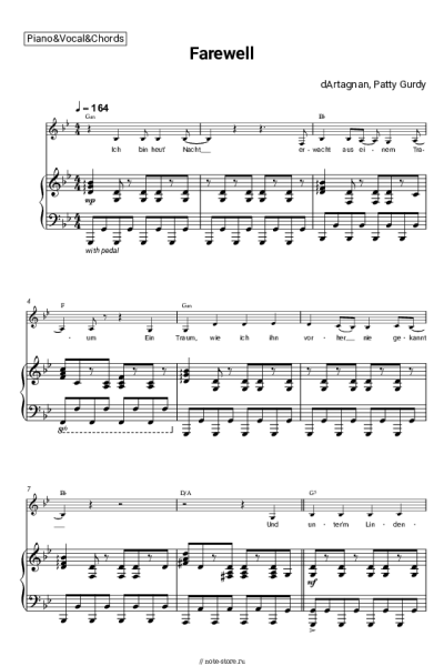 Ноты, аккорды Patty Gurdy, dArtagnan - Farewell
