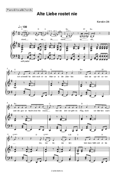 Ноты, аккорды Kerstin Ott - Alte Liebe rostet nie