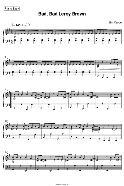 Ноты, аккорды Jim Croce - Bad, Bad Leroy Brown