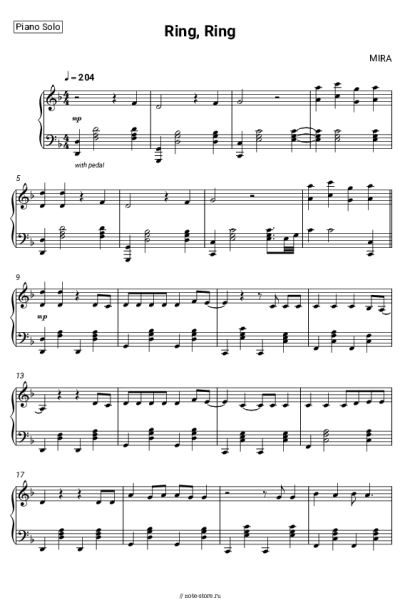 Ноты, аккорды MIRA - Ring, Ring