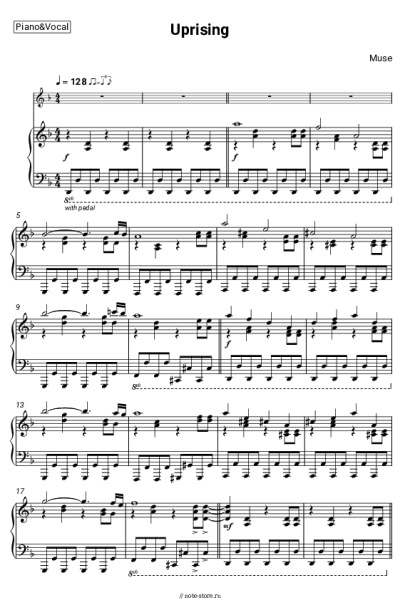 Ноты, аккорды Muse - Uprising