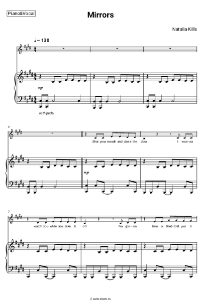 Ноты, аккорды Natalia Kills - Mirrors