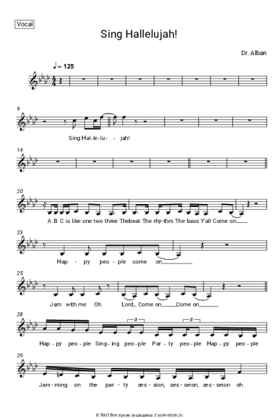 Ноты, аккорды Dr. Alban - Sing Hallelujah!