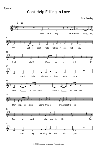 undefined Elvis Presley - Can't Help Falling In Love
