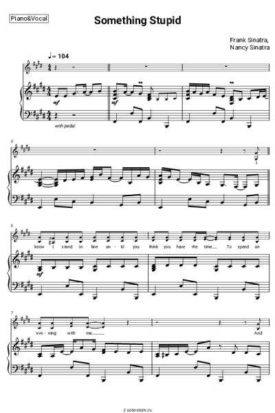 Ноты, аккорды Frank Sinatra, Nancy Sinatra - Somethin' Stupid