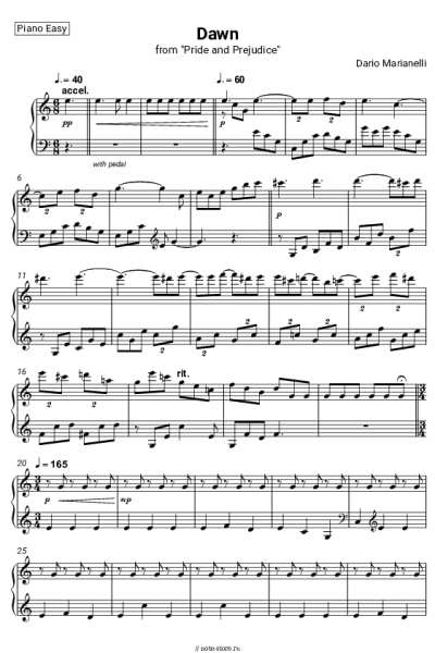 undefined Dario Marianelli - Dawn (from Pride and Prejudice)