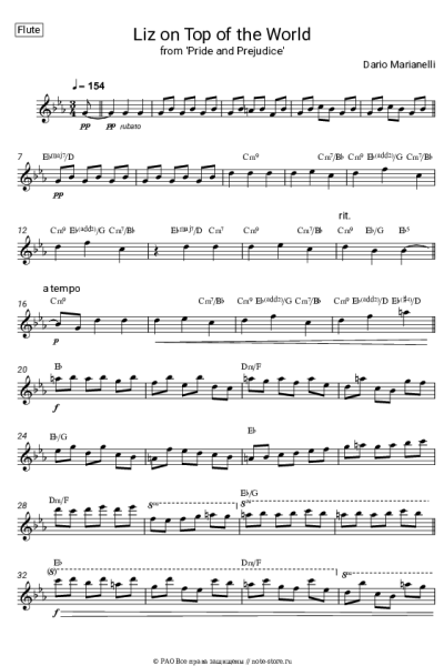undefined Dario Marianelli - Liz on Top of the World (from 'Pride and Prejudice')