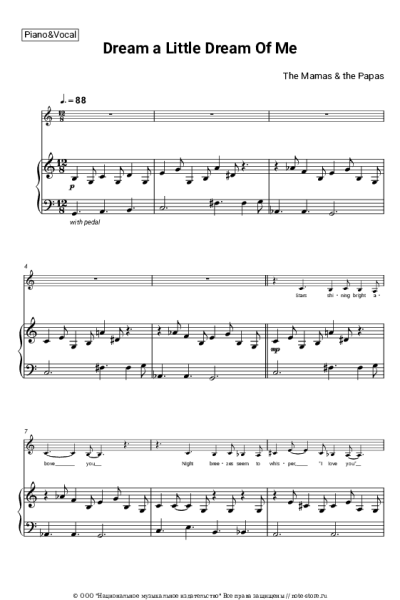 undefined The Mamas & the Papas - Dream A Little Dream Of Me