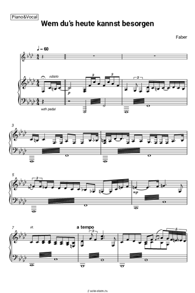 Ноты, аккорды Faber - Wem du’s heute kannst besorgen