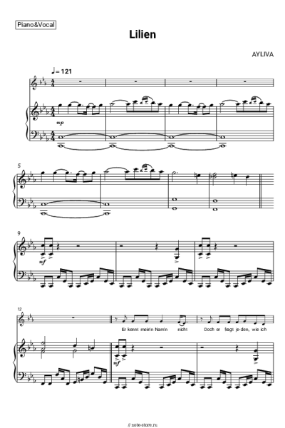 Ноты, аккорды AYLIVA - Lilien